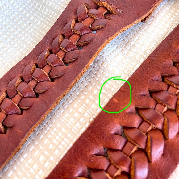 Vintage 80s 90s Leather Statement Belt Silver Rhinestone Boho Western Buckle - Picture 13 of 15